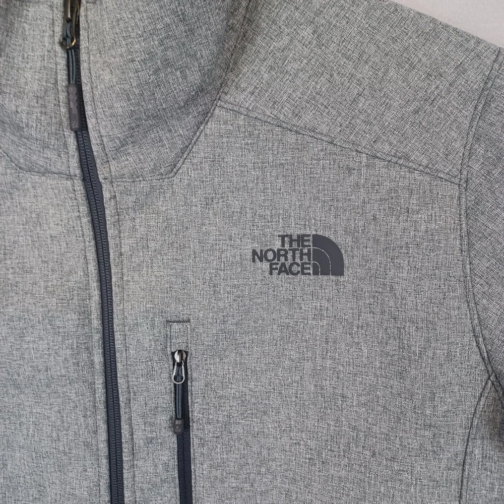The North Face Jacket Mens L Gray WindWall Softshell Fleece Lined Full Zip READ